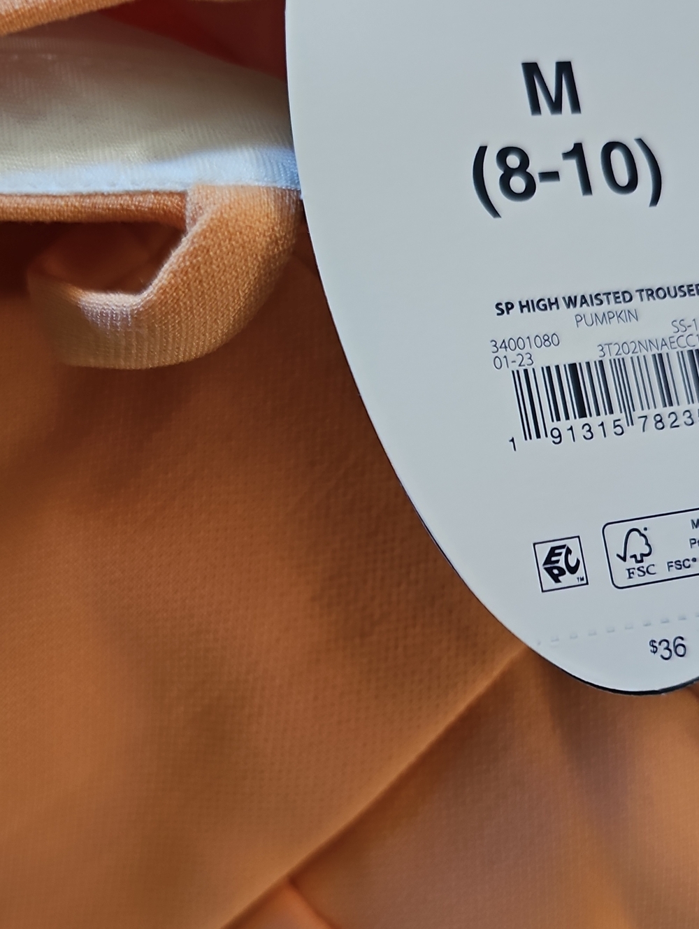 Tall High Waisted Trousers Crease Front Size Medium 8-10 Color Pumpkin New - Picture 4 of 14